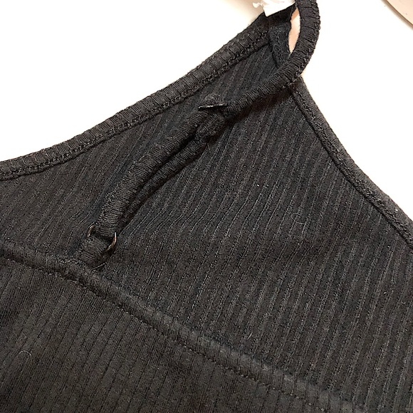 NWT Express | Adjustable Strap Ribbed Thong Bodysuit in Black, Sz L - Picture 5 of 7